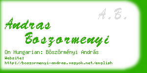 andras boszormenyi business card
