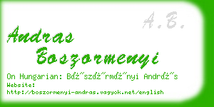 andras boszormenyi business card